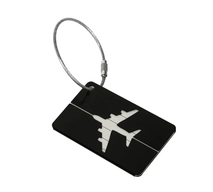 Aluminium Alloy Aircraft Luggage Tag with Name Travel Luggage Tag ID Card Anti-lost Solid Color Travel Accessories