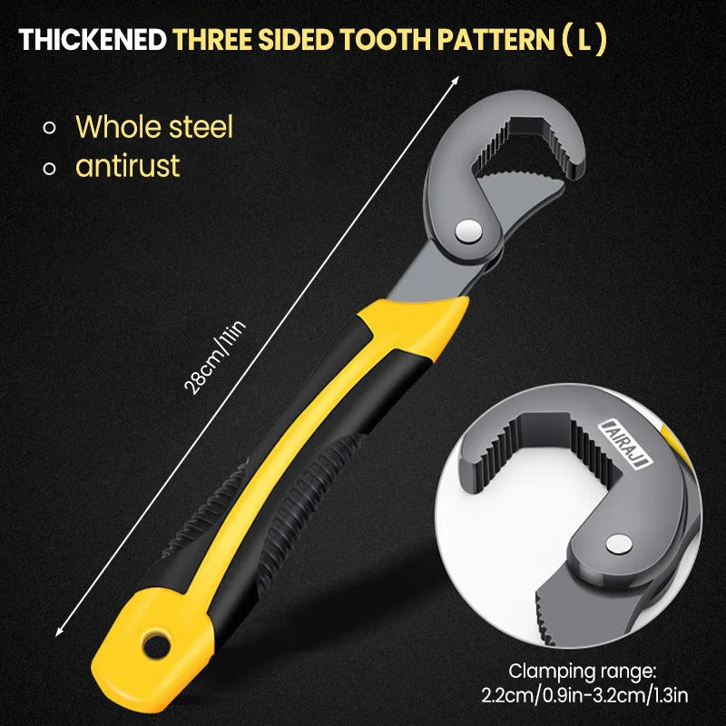 AIRAJ Universal Wrench Multifunctional Opening Wrench Adjustable Ratchet Spanner Hand Repair Tools