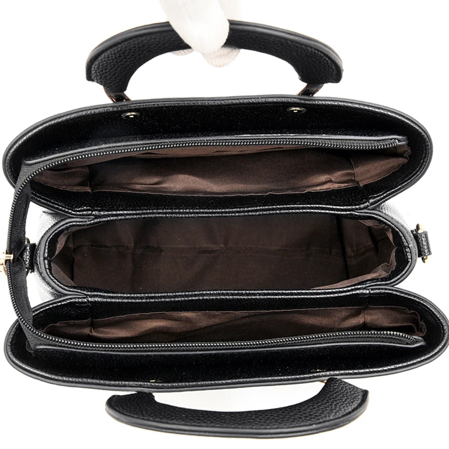 2026 New Style Crossbody Bag Medium Mom Bag Lychee Pattern Large Soft PU Zipper Closure Daily Use Fashionable Ladies Handbag Sac