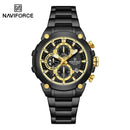 NAVIFORCE Original Watch for man 2025 New Stainless Steel Waterproof Chronograph Classic Quartz Wristwatch Brand Men Watch Gifts