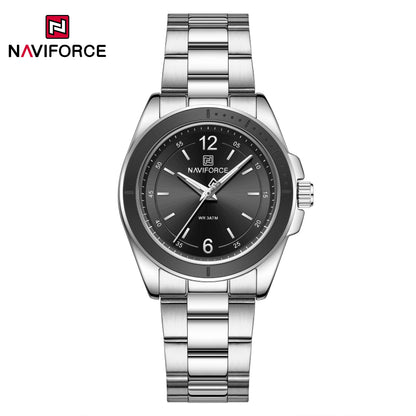 NAVIFORCE Women Watches Stainless Steel Sports Fashion Watch Waterproof Ladies Classic Wrist Watch Simple Luminous Girl Clock