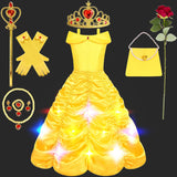 Children's Halloween Role Play Fairy Princess Belle Dress Xmas Carnival Masquerade Performance Birthday Party Fancy Girl Clothes