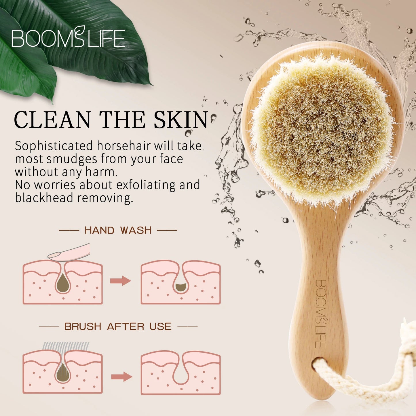 Face Cleansing Brush  Face Cleansing Brush  For Deep Pore Cleansing Face Professional Fiber Exfoliating  Wood Handle Brush