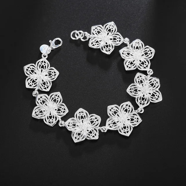 925 Sterling Silver Chain Bracelets for Men Women Braided Rope Male Fashion Jewelry High Quality New 4mm 