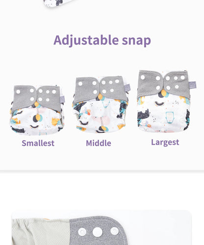 Elinfant New Matching waterproof baby pcoket diapers 8 pcs gray mesh cloth diapers and 8pcs microfiber inserts