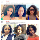 Short 8 to 16 Inch Kinky Curly Bob Human Hair Wig Pre-Plucked T Part Lace Peruvian Curly Human Hair Bob Wigs For Women and Girls