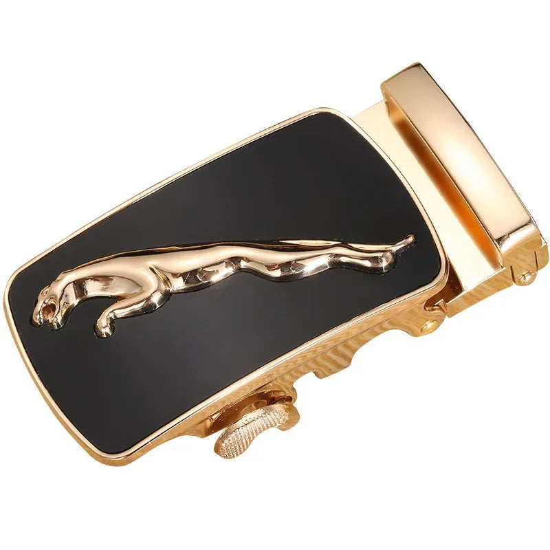 Men's Leather Belt Buckle Single Knot Casual Cross-border Style 4.0 Automatic Width 3.5cm