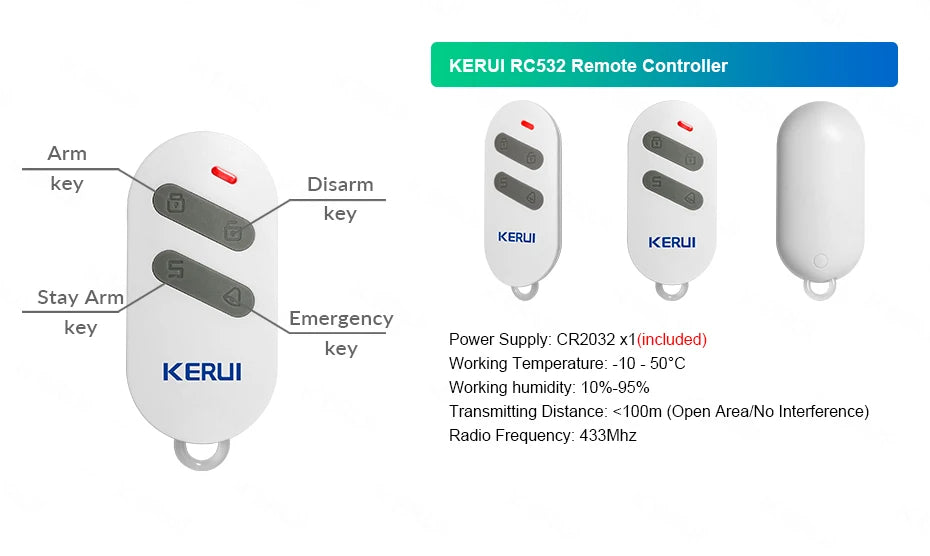 KERUI WIFI GSM Alarm System Kit W202 Home Security Protection Tuya Smart Support Alexa with Motion Detector Door Opening Sensor