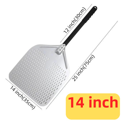 6&12 13 14  Inch Pizza Perforated Shovel Paddle Pizza Oven Turning Peel Hard  Anodized Pizza  Baking Kitchen Tool Spatula