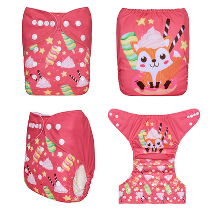 U Pick ALVABABY Digital Position Baby Cloth Diaper Reusable Baby Cloth Nappy with 1pc Microfiber Insert