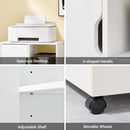 SoBuy FBT105-W printer table with 2 drawers and 1 door files wardrobe roll container office cart side trolley office container White