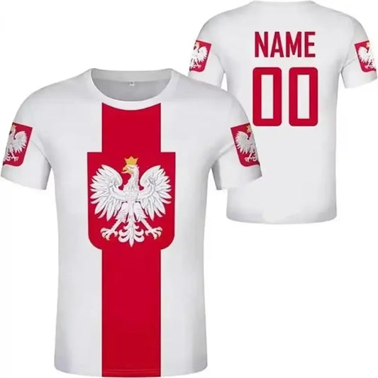 Summer Friday Poland White Eagle Insignia 3D Print Quick Drying Breathable Sport Men's Plu-size T-shirt Man Cotton
