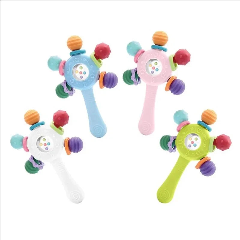 Baby Toys 0 6 Months Rattle Teether Development Games Sensory Toys Soft Silicone Teether Chewable For Newborns Babies 12 Months