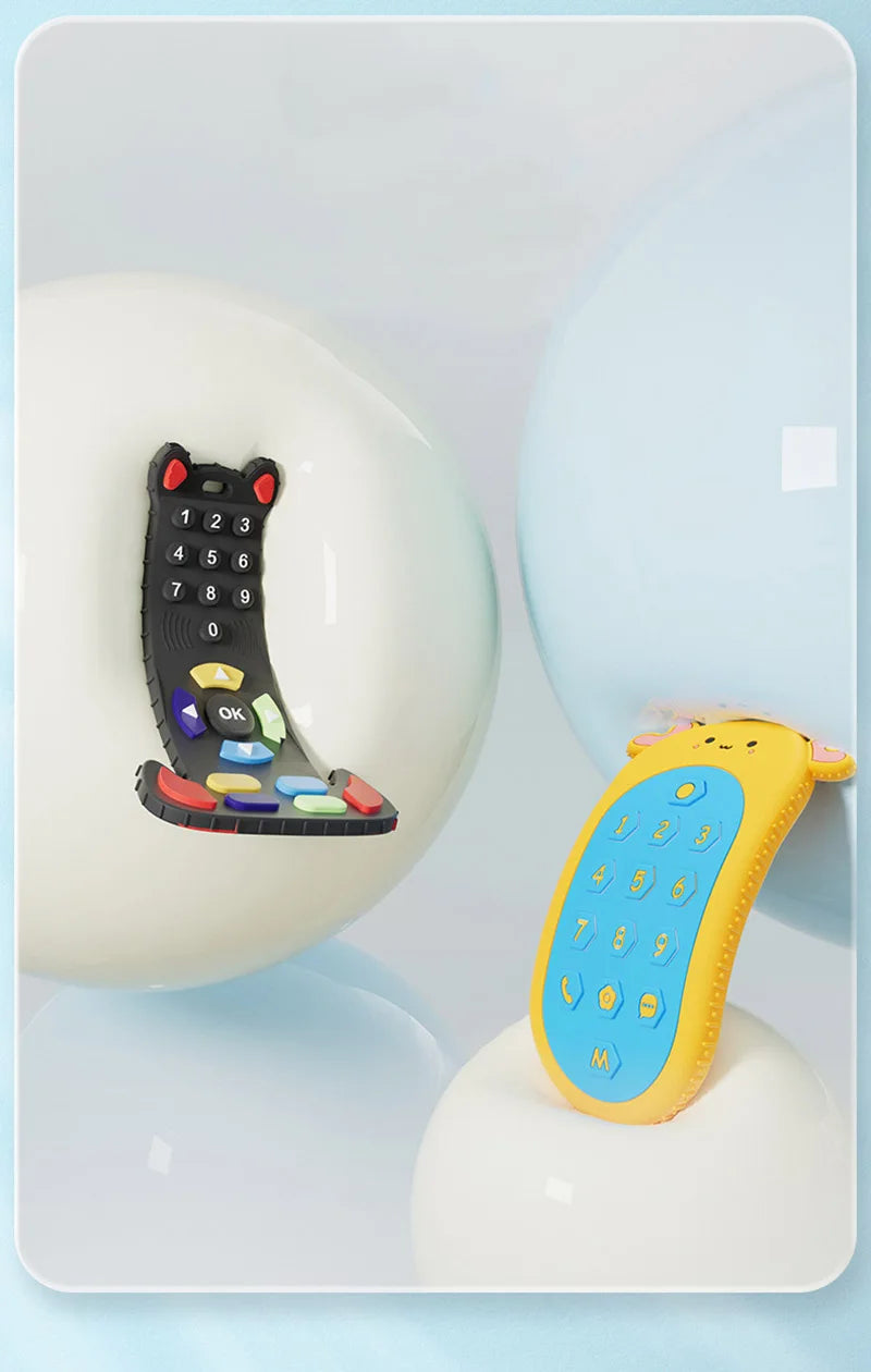 Baby Teething Toys Silicone Chew Teether Teethers for Babies Development Baby Rattle Newborn Infant Sensory Baby Toys 0-3-6-12 M