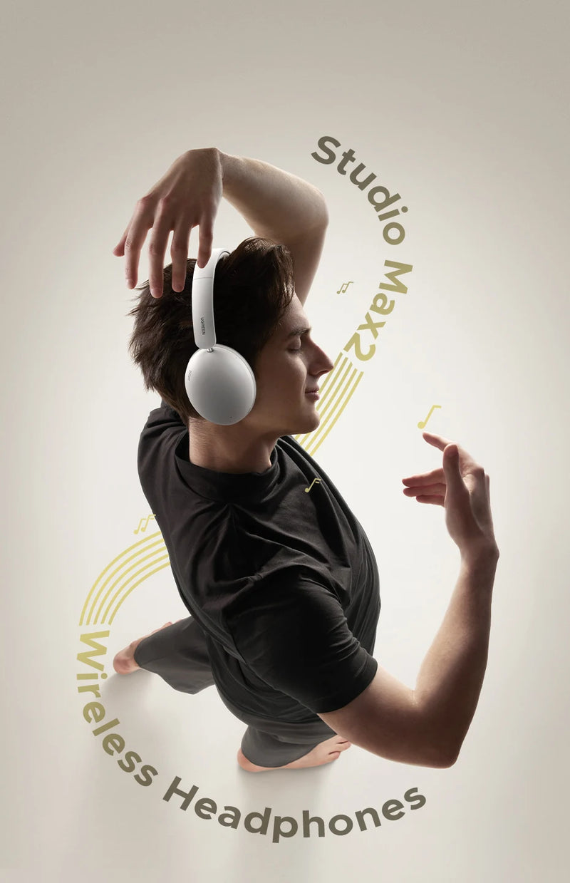 UGREEN Wireless Bluetooth Headphones, 80H Playtime, HiFi Stereo Over Ear Headphones with Microphone, Bluetooth 5.4