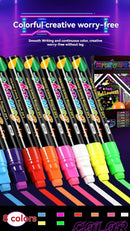 8 Colors 7mm Liquid Erasable Chalk Markers Pens Washable & Wet Erase Neon Makers for Blackboard Chalkboard Signs Glass Window