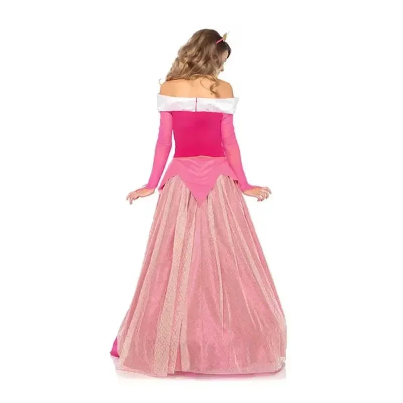 2025 Adult Costume Women Deluxe Pink Sleeping Beauty Princess Aurora Gorgeous costume For Halloween Party Fancy Dress