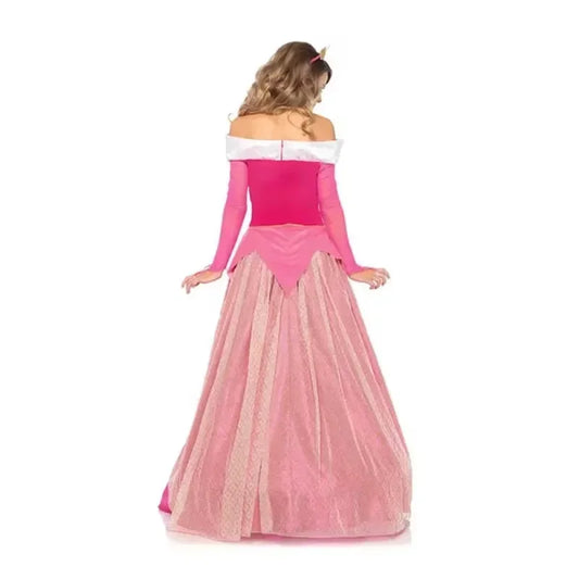 2025 Adult Costume Women Deluxe Pink Sleeping Beauty Princess Aurora Gorgeous costume For Halloween Party Fancy Dress