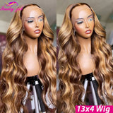 Highlight Body Wave Wig Human Hair Lace Front Wigs 4/27 Honey Blonde Body Wavy Lace Human Hair Wig For Women Brazilian Remy Wig