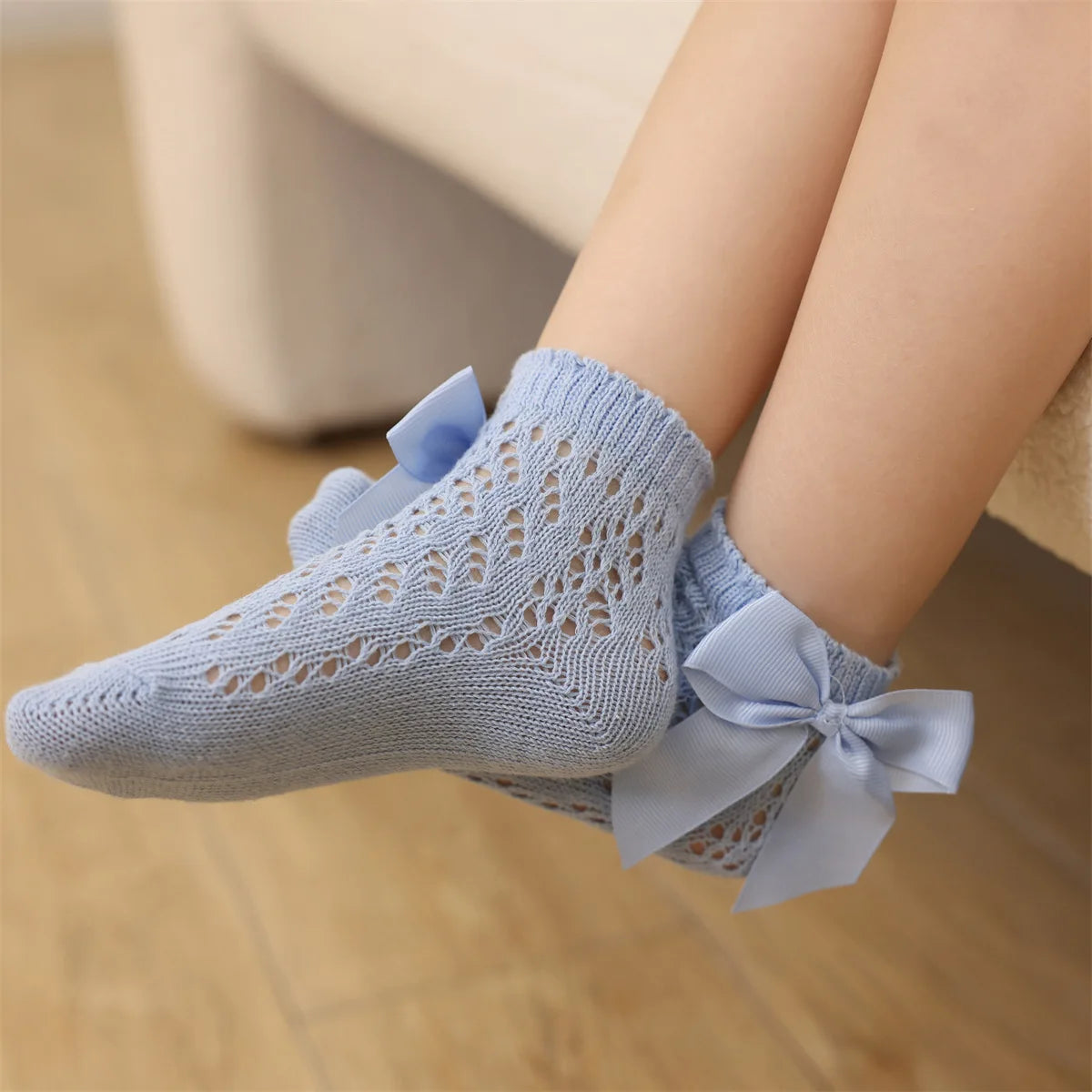 New Summer Baby Girls Socks Kids Bow Sock Children Knee High Soft Cotton Mesh Spanish Style Children 1-9 Years Breathable Socks