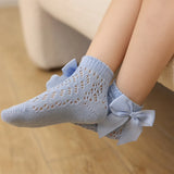 New Summer Baby Girls Socks Kids Bow Socks Children Knee High Soft Cotton Mesh Spanish Style Children 1-9 Years Breathable Socks