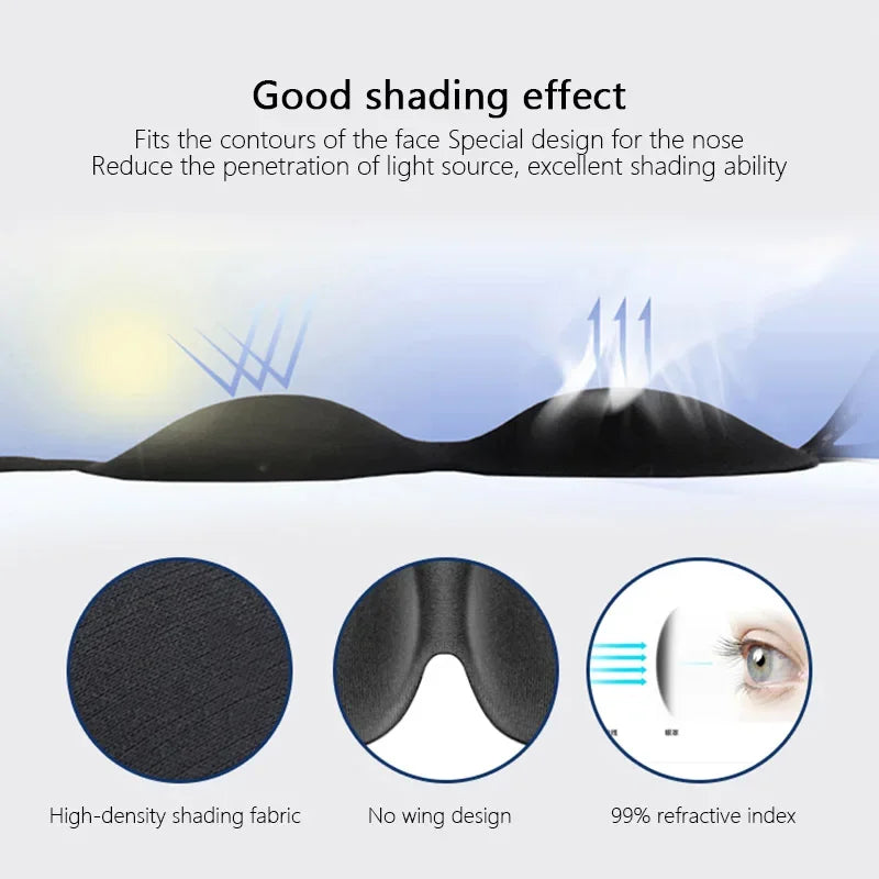 Comfortable Lightweight Eye Cover Soft 3D Contoured Sleeping Mask Breathable Eye Shade for Men and Women Night Travel Rest Aid