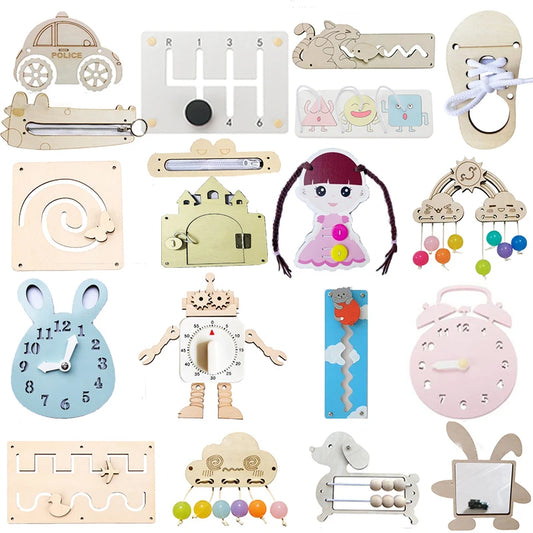 Montessori Busy Board DIY Material Accessories Sensory Toys Busyboard Parts for Children Early Educational Baby Development Toys