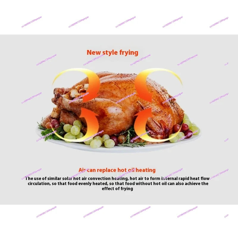 12L Light Wave Furnace Glass Air Fryer Grilled Chicken Grilled Chips Hot Air Circulation Air Furnace