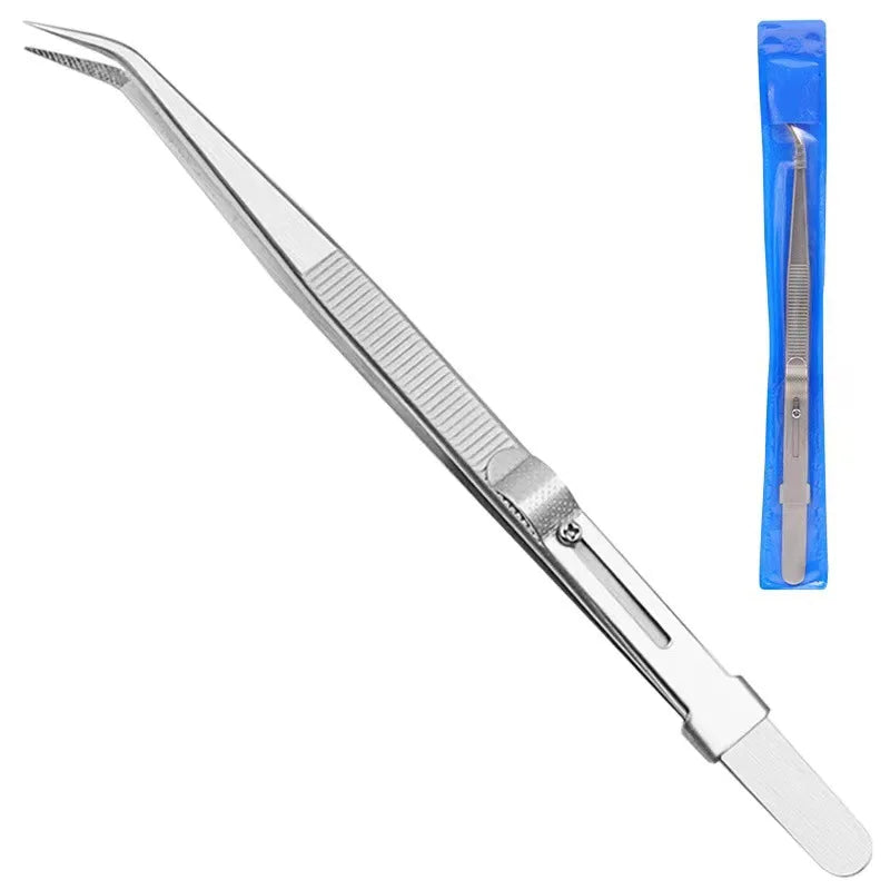 Pinzas de acero inoxidable con cierre deslizante ajustable, antiestáticas, herramienta para la fabricación de joyas y reparación de componentes electrónicos.