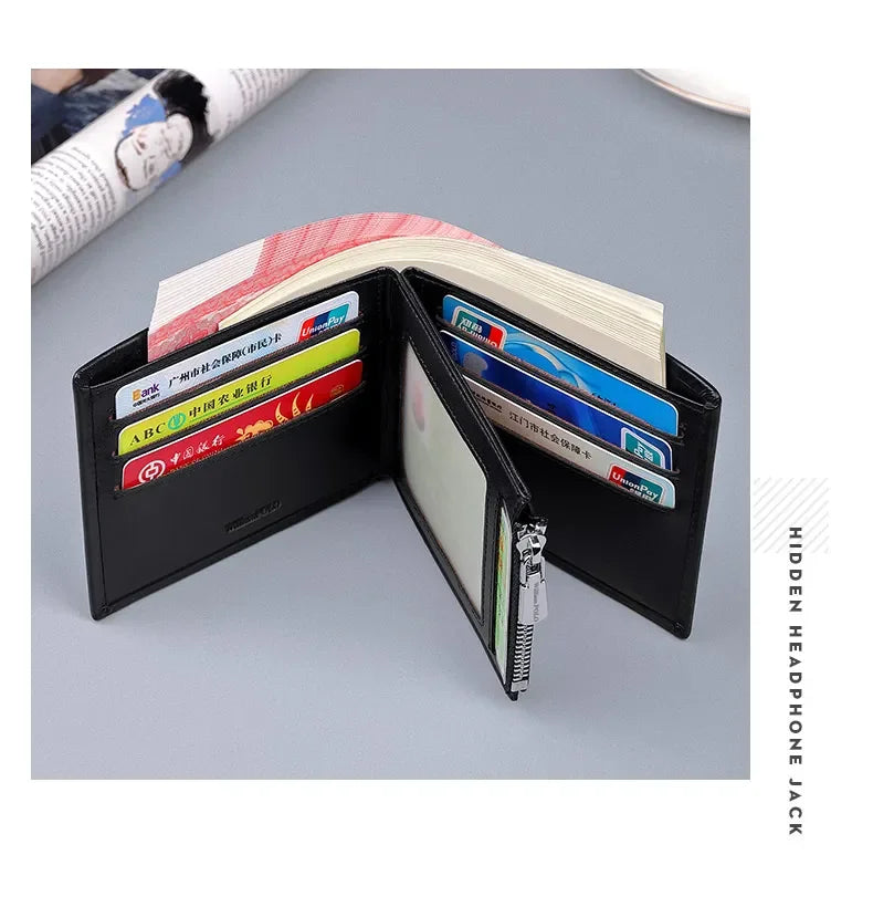 Men's Slim Wallet Genuine Leather Mini Purse Casual Design Bifold Wallet Brand Short Slim Wallet WILLIAMPOLO Luxury brand
