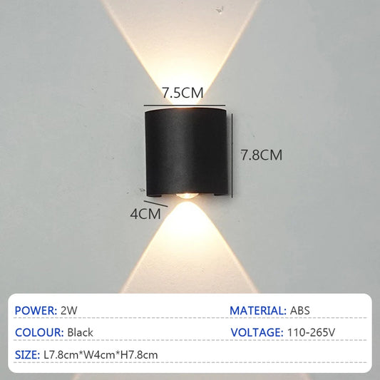 Modern LED Wall Lights Indoor and Outdoor Waterproof Wall Lights Living Room Corridors Courtyard Gardens Outdoor Wall Lights