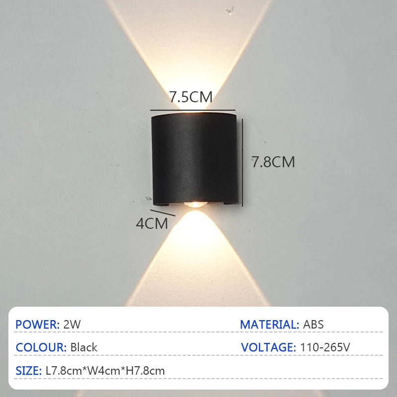 Modern LED Wall Lights Indoor and Outdoor Waterproof Wall Lights Living Room Corridors Courtyard Gardens Outdoor Wall Lights