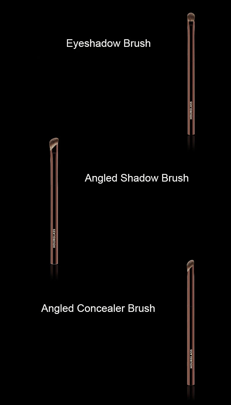 10pcs/set Hourglass Makeup brushes Powder Eyeshadow Domed Crease Make up brush Stippling Angled Shadow Brow with cosmeetic bag