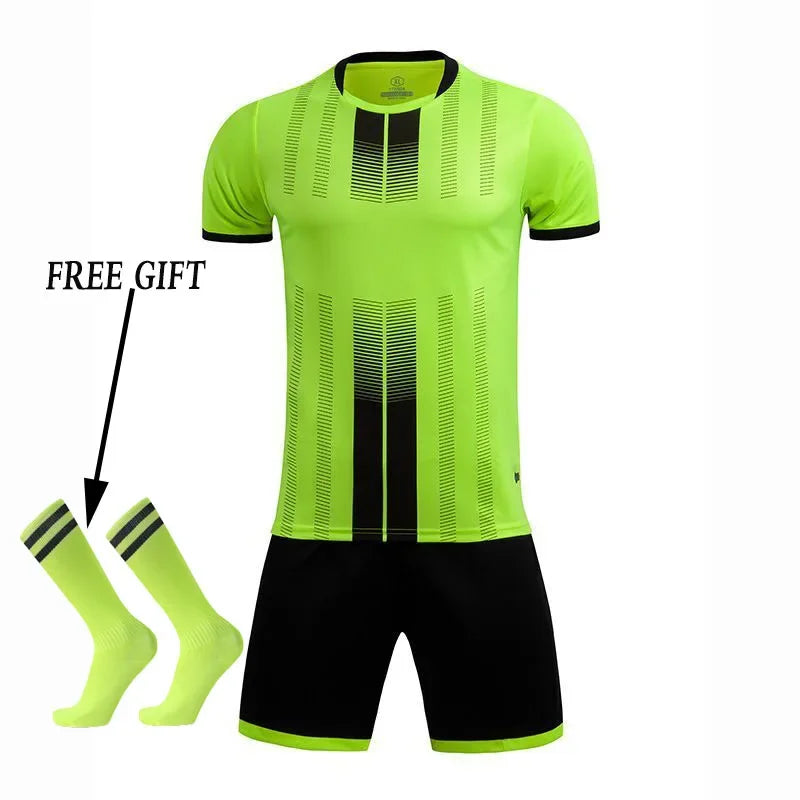 Kids Football Jersey Personalized Custom Boy Soccer Jersey Set Polyester Soccer Uniform Breathable Football Uniform For Children