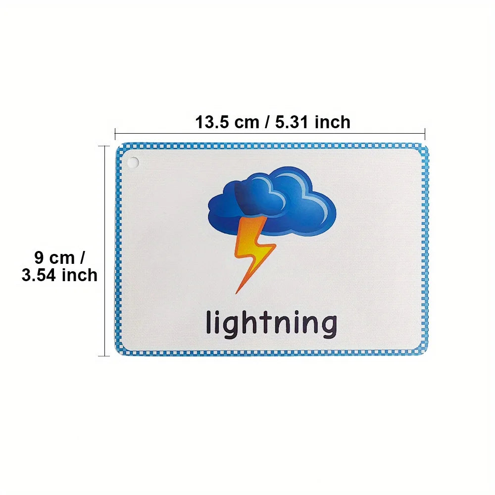 Weather & Season Learning Card English Classroom Group Learning Tools Grammar and Vocabulary Building for Beginner