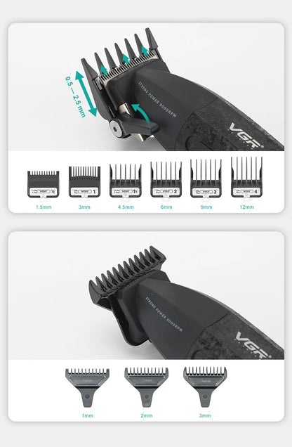 VGR Hair Clippers Professional 9000RPM Hair Cutting Machine Rechargeable Beard Trimmer Charging Base Hair Clippers men V-640 S3
