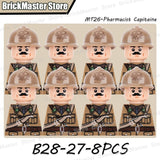 WW2 French Soldier Figure Building Blocks Military War Weapon Medical Officer Army Infantry Warrior Cavalry Gun Bricks Toy Gifts