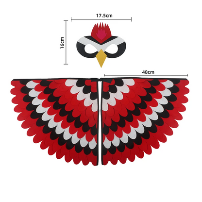 Children Owl Wings Costume Animals Peacock Felt Cloak with Mask for Kids Boys Girls Stage Performance Halloween Party Cape