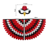 Children Owl Wings Costume Animals Peacock Felt Cloak with Mask for Kids Boys Girls Stage Performance Halloween Party Cape