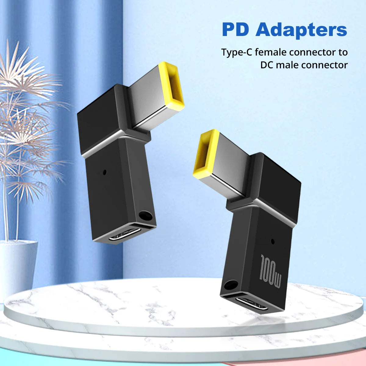 PD 100W USB Type C Female to DC Male Adapter For Lenovo Thinkpad USB-C Fast Charging Cable Converter Square PD Plug
