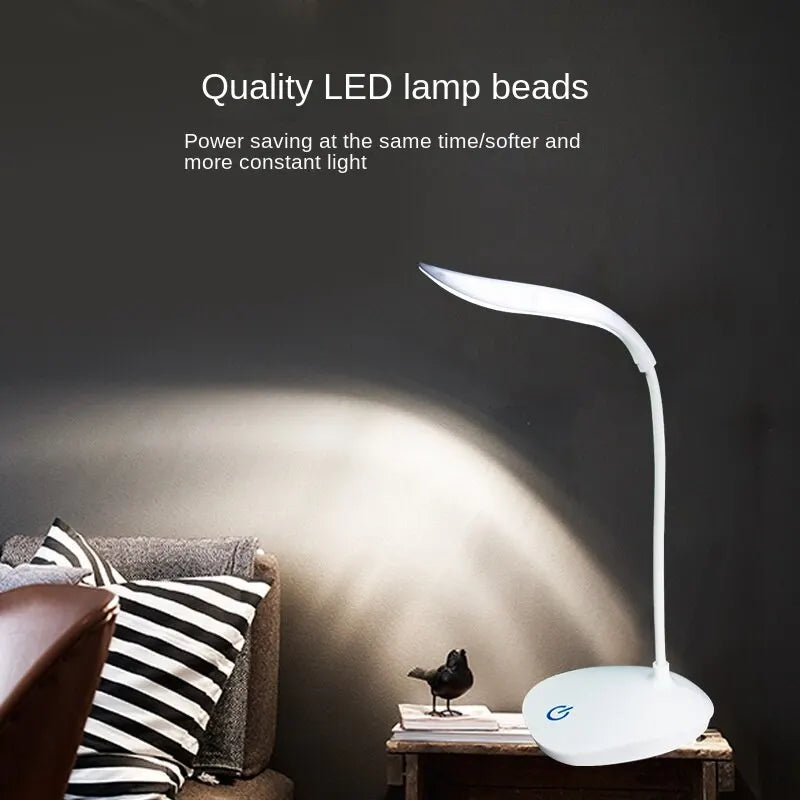 LED Table Lamp USB Chargeable 3 Color Stepless Dimmable Desk Lamp Touch Foldable Eye Protection Reading Night Light Rechargeable
