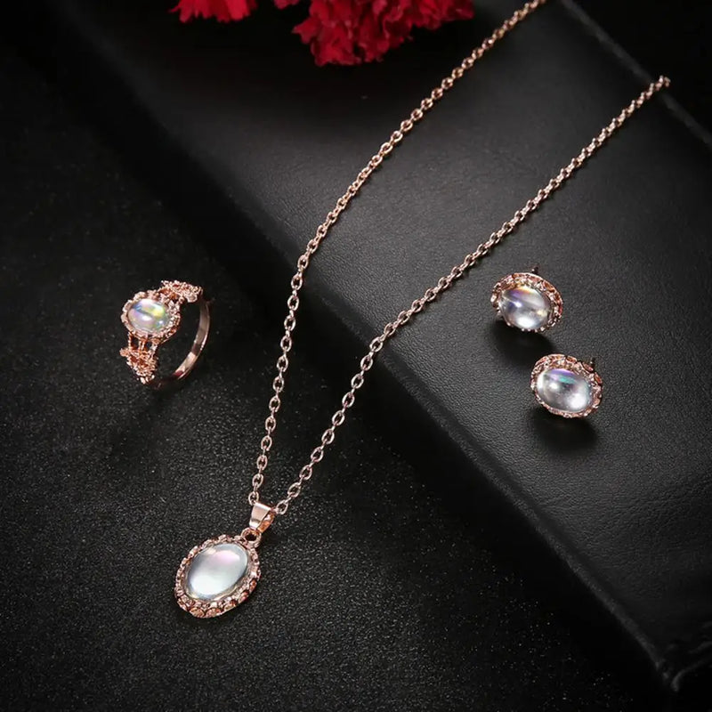 1 Set Jewelry Set Stylish Vintage Amazing Charming Necklace Earrings Ring Jewelry Set for Daily Life