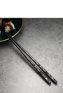 5Pairs Janpanese Reusable Chopsticks Black Sushi Sticks For Food Noodles Alloy Chinese Korean Chopsticks Kitchen Tableware