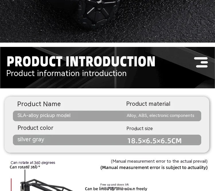 1:32 Toy Trucks for Boys Cybertruck Model Silver Pickup Truck Diecast Metal Toy Cars with Sound and Light for Kids Age 3 Year