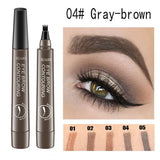 4 Point Eyebrow Pencil Waterproof Liquid Eyebrow Pen Makeup Long Lasting 4 Fork Tip Brow Pen Cosmetic Microblade Brow Pencil