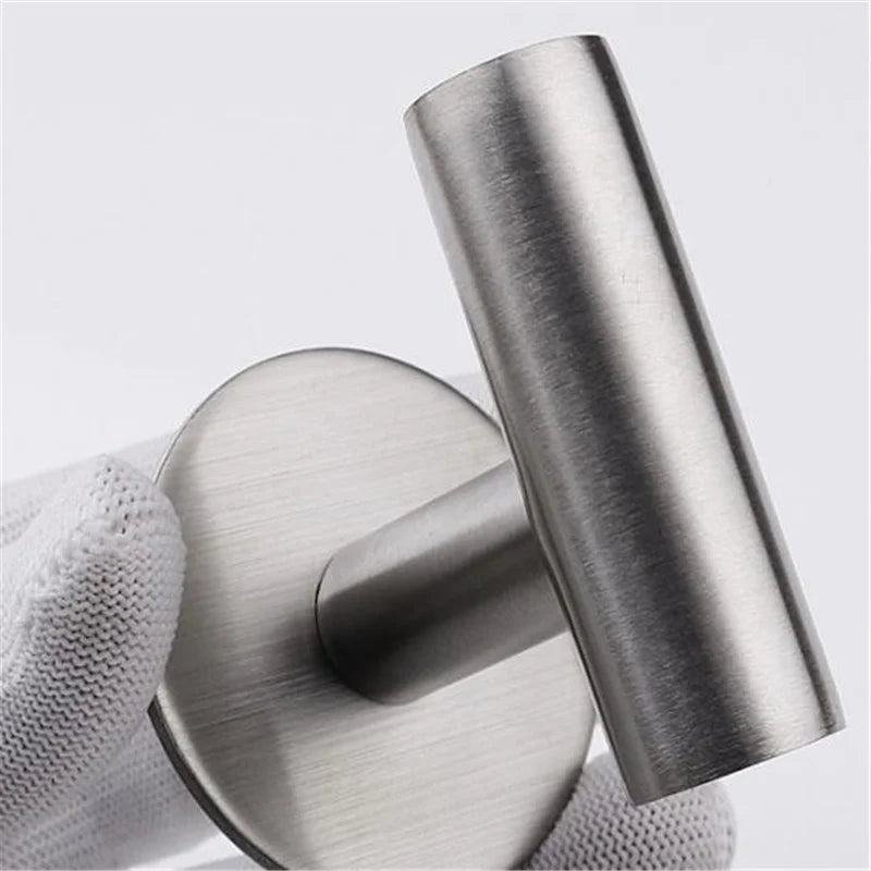 1 juego de accesorios de baño de acero inoxidable plateado, toallero, soporte para papel higiénico, gancho para barra de toalla, accesorios de baño