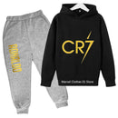 2024 Cristiano Ronaldo CR7 Cosplay Costumes Kids Football Idol Hoodie Set Pants Kids Boys High Quality Tops Girls Clothing Sets