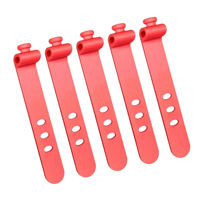 Reutilizável Cable Organizer, fone de ouvido Clip, Carregador Cord Management, 3 Hole Linha Titular Armazenamento, Bobbin Winder Correias, 5pcs