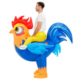 Adult Rooster Inflatable Costume Funny Unicorn Elk Animals Inflatable Suit Halloween Carnival Half Body Blow Up Suit for Cosplay