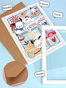 Sanrio Diamond Painting New Hello Kitty Kuromi Full Round Diamond Mosaic Art 5D DIY Cross Stitch Kits Home Decor with Frame